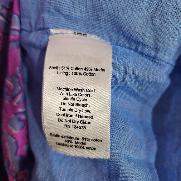 Vineyard Vines Tiered Loose Cotton Knee Legnth Dress Dopamine Dressing Women's L - Picture 4 of 10